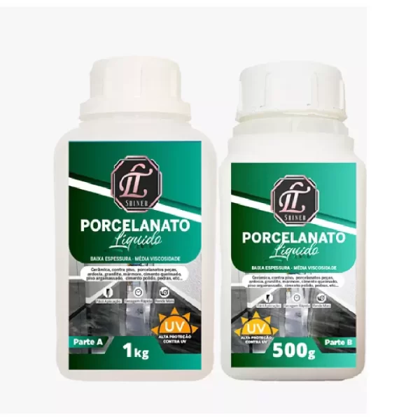 Porcelanato Liquido Baixa Espessura Média Viscosidade C/ Endurecedor - Kit 1,5KG